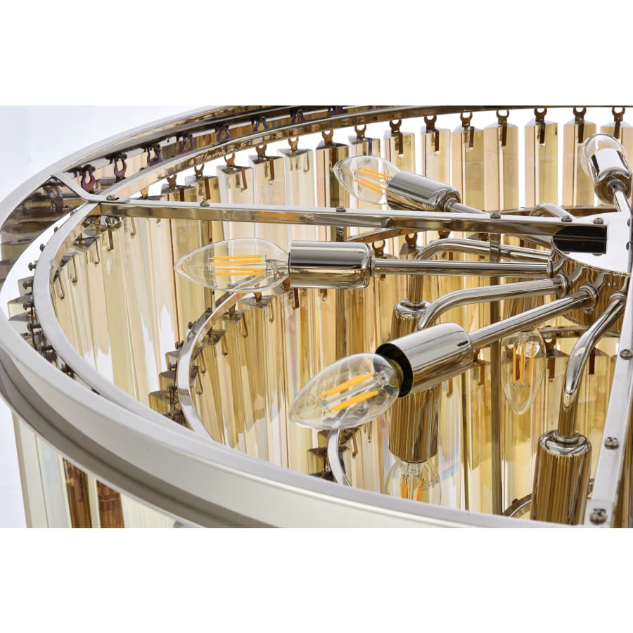 Elegant Lighting Sydney 17 Light 32" Wide Crystal Chandelier with Golden Teak Royal Cut Crystals