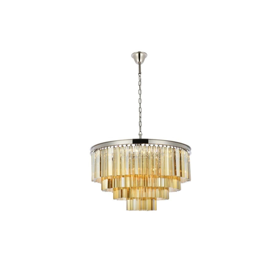 Elegant Lighting Sydney 17 Light 32" Wide Crystal Chandelier with Golden Teak Royal Cut Crystals