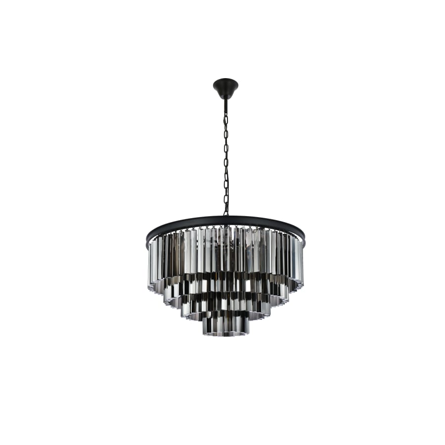Elegant Lighting Sydney 17 Light 32" Wide Crystal Chandelier with Silver Shade Royal Cut Crystals
