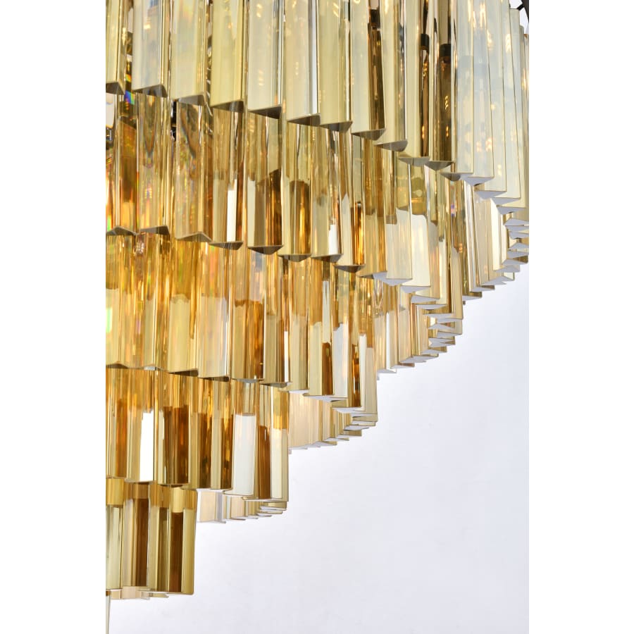 Elegant Lighting Sydney 33 Light 44" Wide Crystal Chandelier with Golden Teak Royal Cut Crystals