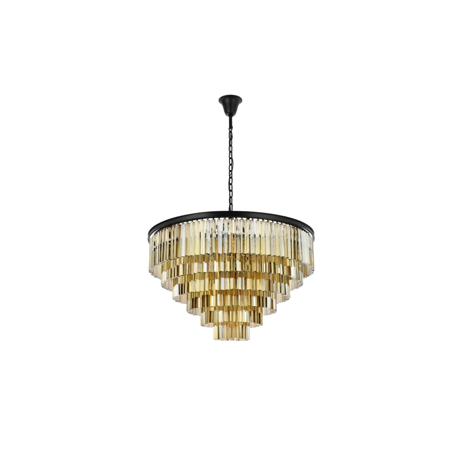 Elegant Lighting Sydney 33 Light 44" Wide Crystal Chandelier with Golden Teak Royal Cut Crystals