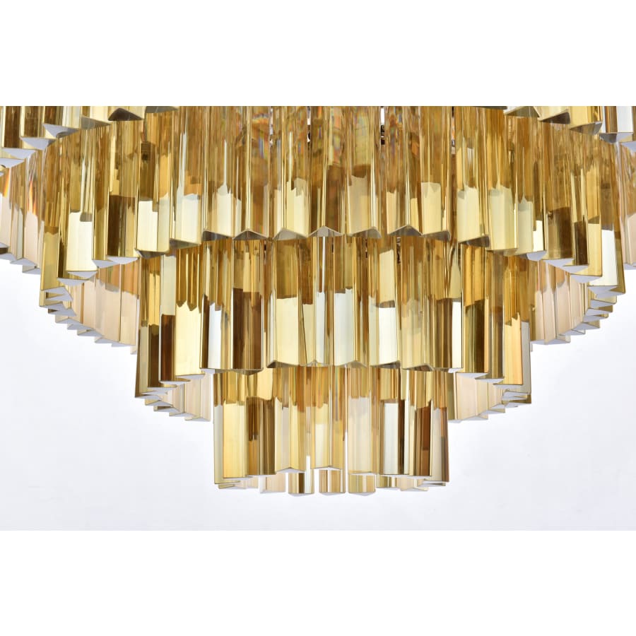 Elegant Lighting Sydney 33 Light 44" Wide Crystal Chandelier with Golden Teak Royal Cut Crystals