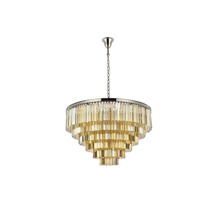 Elegant Lighting Sydney 33 Light 44" Wide Crystal Chandelier with Golden Teak Royal Cut Crystals