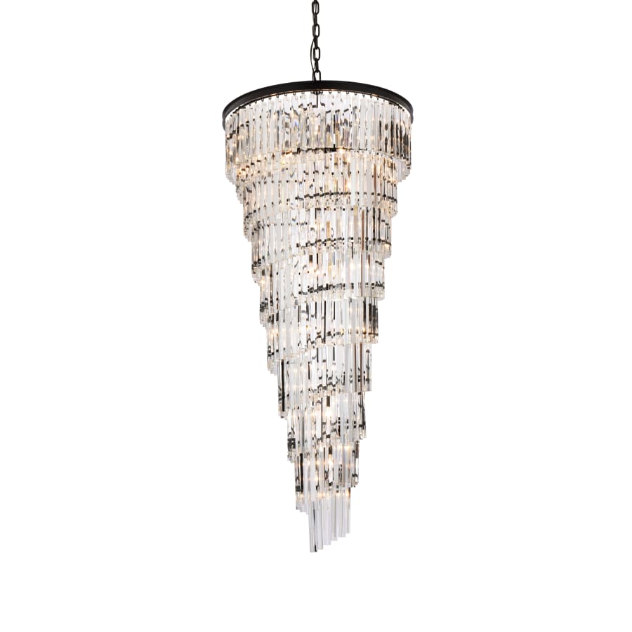 Elegant Lighting Sydney 35 Light 30" Wide Crystal Waterfall Chandelier