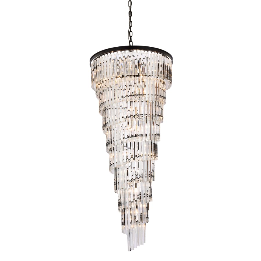 Elegant Lighting Sydney 35 Light 30" Wide Crystal Waterfall Chandelier