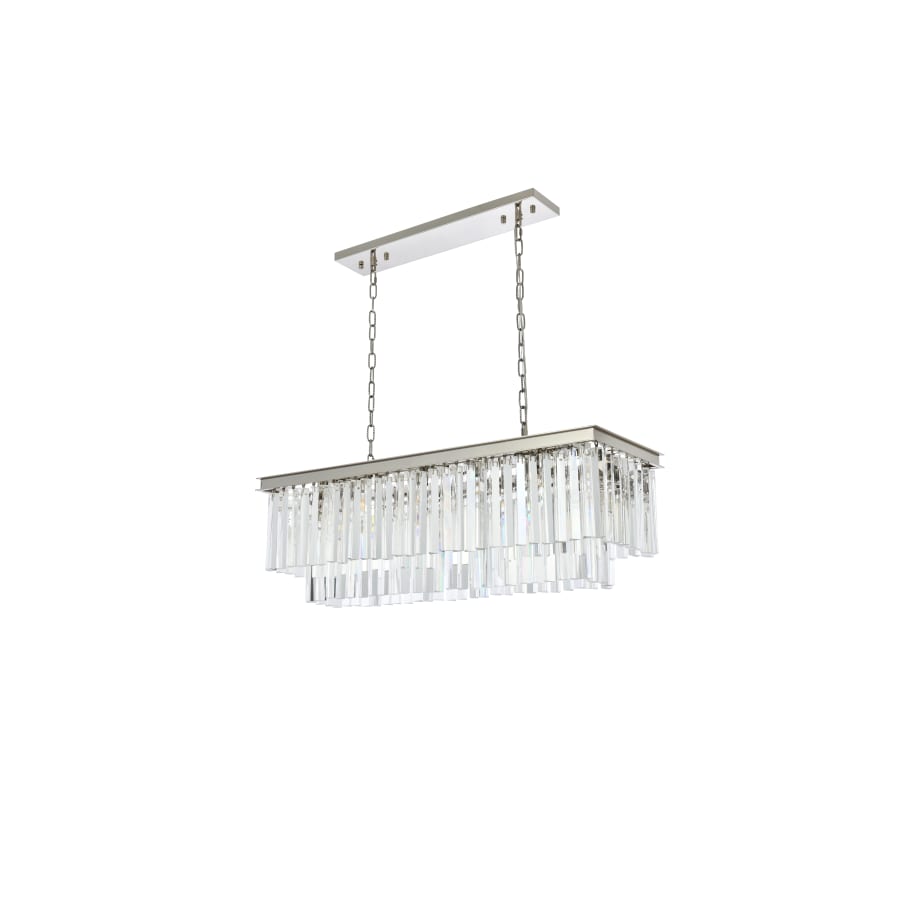 Elegant Lighting Sydney 12 Light 40" Wide Crystal Linear Chandelier with Clear Royal Cut Crystals
