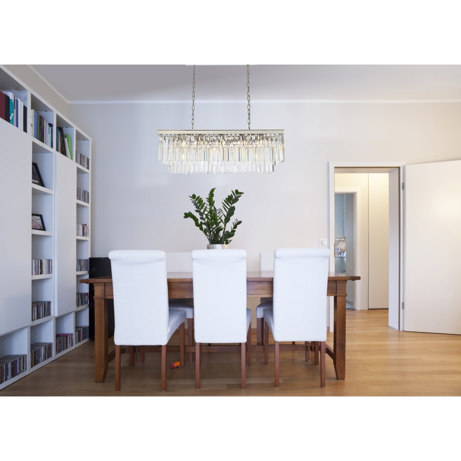 Elegant Lighting Sydney 12 Light 40" Wide Crystal Linear Chandelier with Clear Royal Cut Crystals