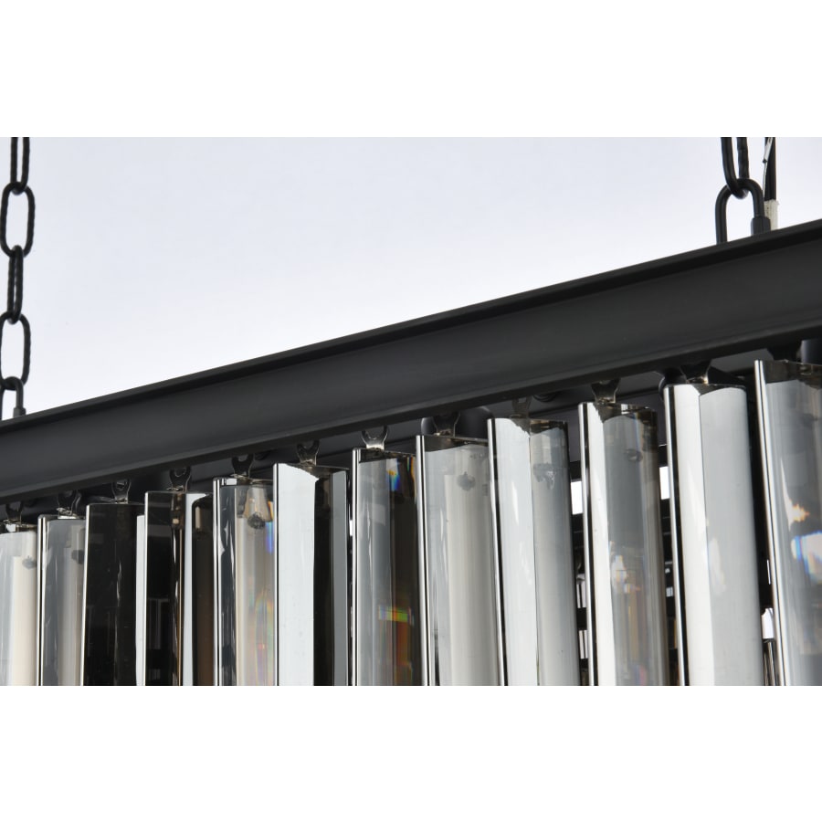 Elegant Lighting Sydney 12 Light 40" Wide Crystal Linear Chandelier with Silver Shade Royal Cut Crystals