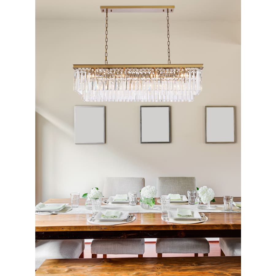 Elegant Lighting Sydney 12 Light 50" Wide Crystal Waterfall Chandelier