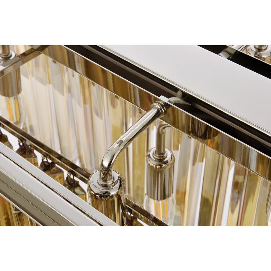 Elegant Lighting Sydney 12 Light 50" Wide Crystal Linear Chandelier with Golden Teak Royal Cut Crystals