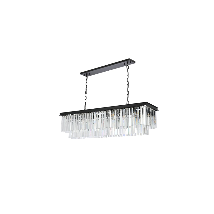 Elegant Lighting Sydney 12 Light 50" Wide Crystal Linear Chandelier with Clear Royal Cut Crystals