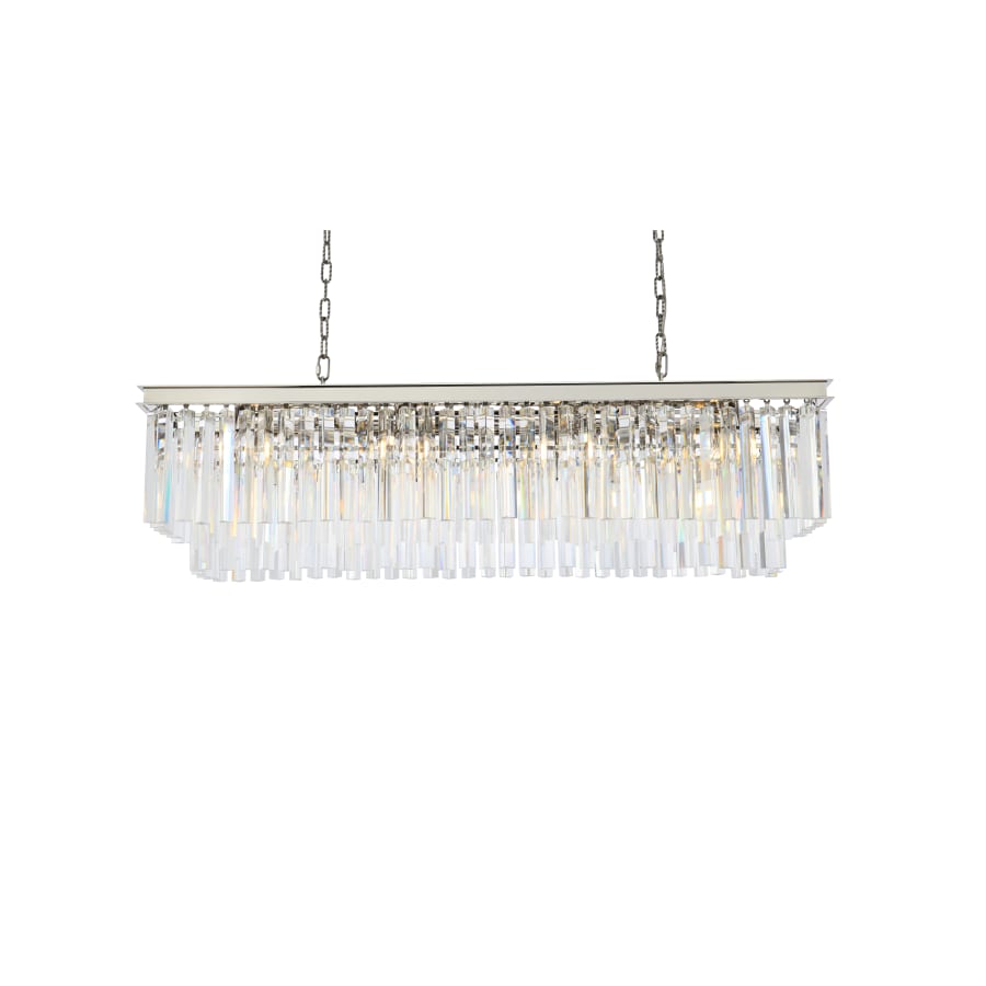 Elegant Lighting Sydney 12 Light 50" Wide Crystal Linear Chandelier with Clear Royal Cut Crystals