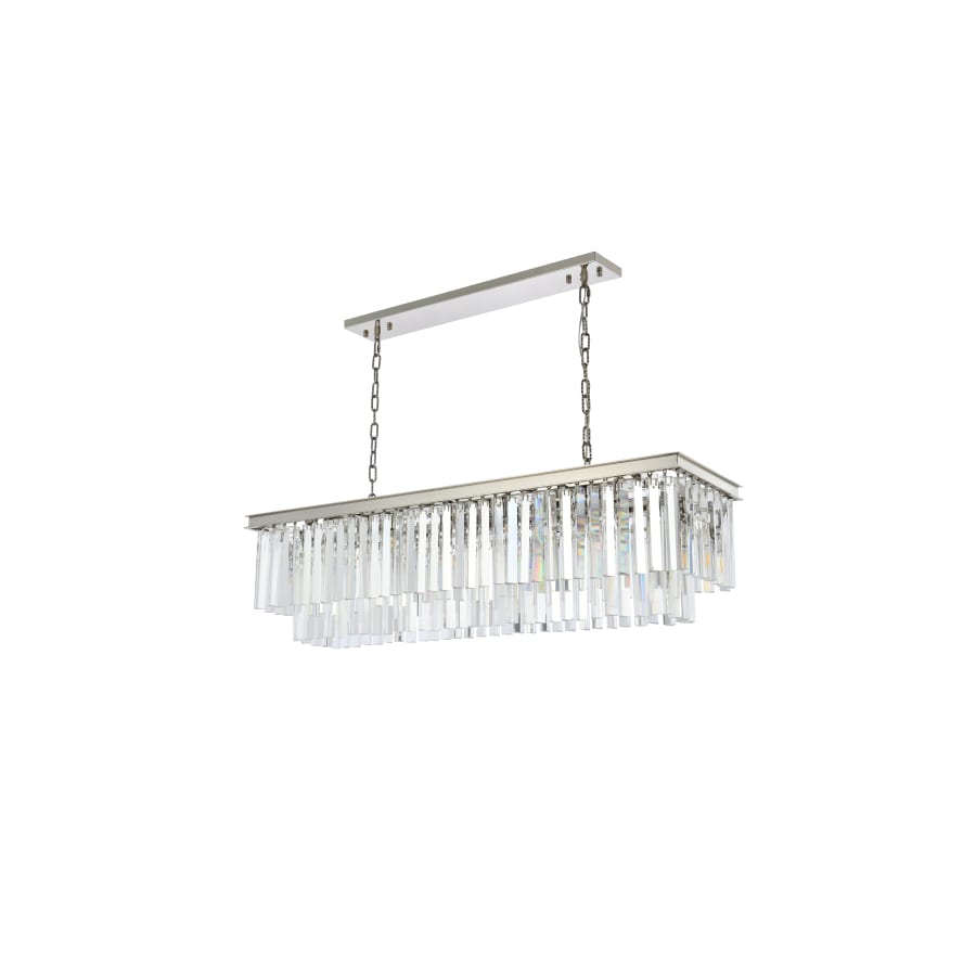 Elegant Lighting Sydney 12 Light 50" Wide Crystal Linear Chandelier with Clear Royal Cut Crystals