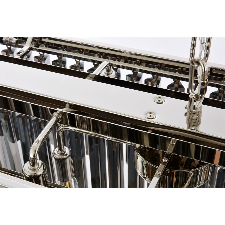 Elegant Lighting Sydney 12 Light 50" Wide Crystal Linear Chandelier with Silver Shade Royal Cut Crystals