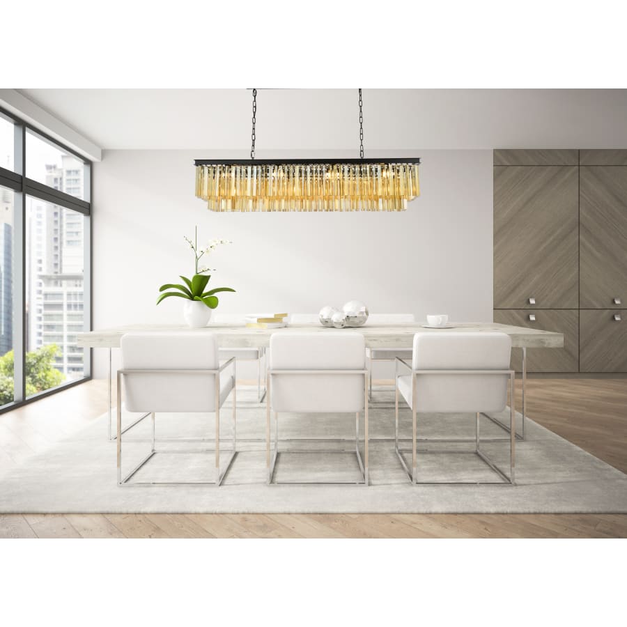 Elegant Lighting Sydney 12 Light 60" Wide Crystal Linear Chandelier with Golden Teak Royal Cut Crystals