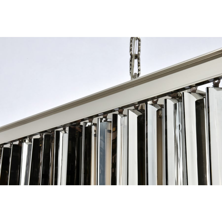 Elegant Lighting Sydney 12 Light 60" Wide Crystal Linear Chandelier with Silver Shade Royal Cut Crystals