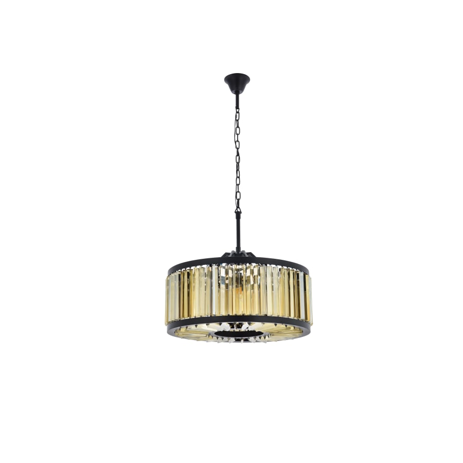 Elegant Lighting Chelsea 8 Light 28" Wide Crystal Drum Chandelier with Golden Teak Royal Cut Crystals
