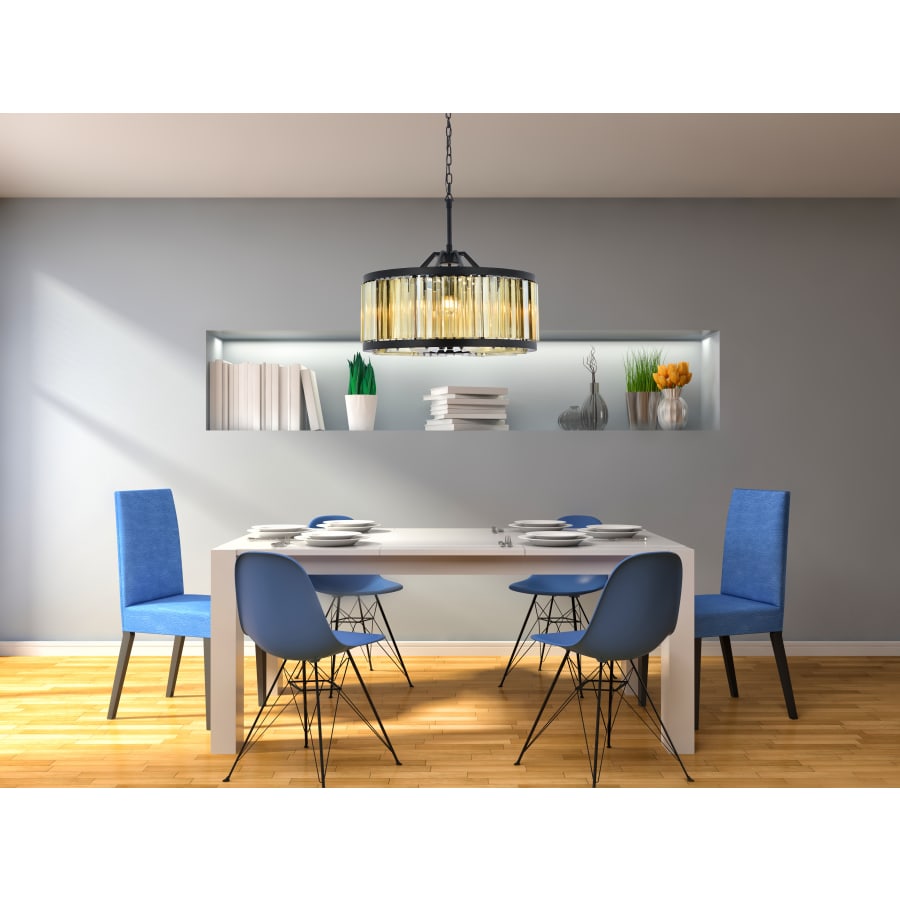 Elegant Lighting Chelsea 8 Light 28" Wide Crystal Drum Chandelier with Golden Teak Royal Cut Crystals