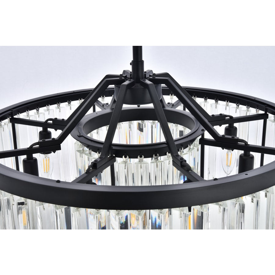Elegant Lighting Chelsea 8 Light 28" Wide Crystal Drum Chandelier with Clear Royal Cut Crystals