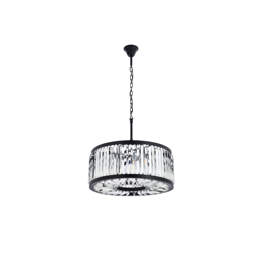 Elegant Lighting Chelsea 8 Light 28" Wide Crystal Drum Chandelier with Clear Royal Cut Crystals