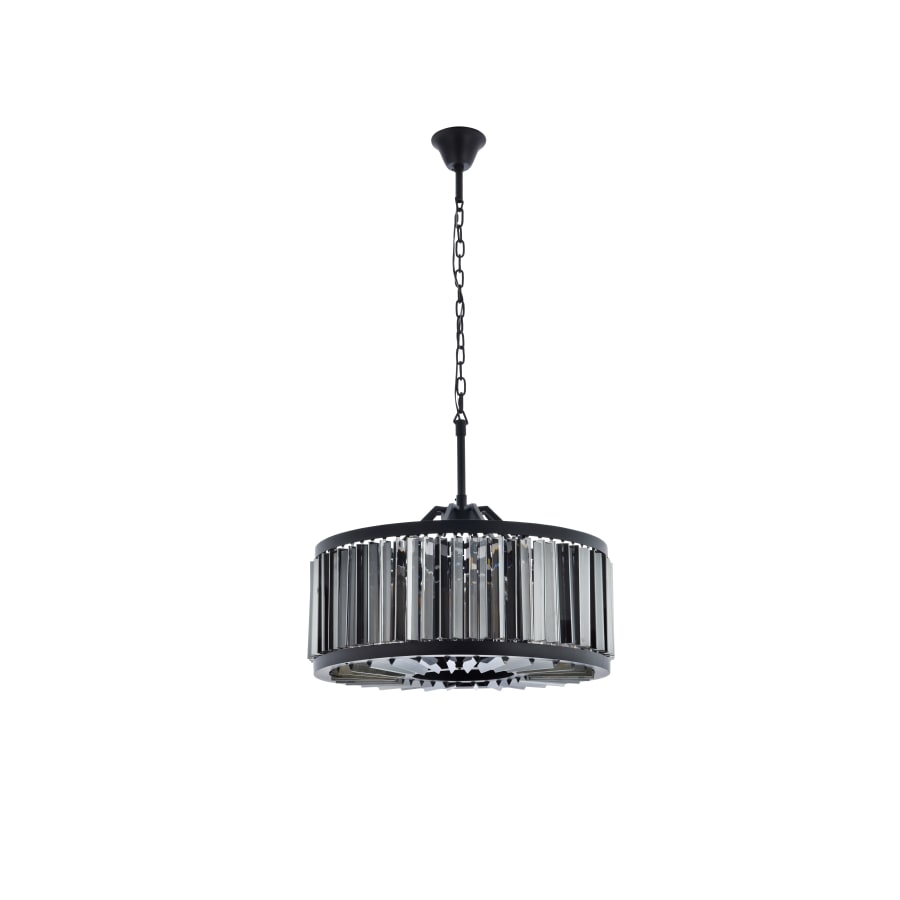 Elegant Lighting Chelsea 8 Light 28" Wide Crystal Drum Chandelier with Silver Shade Royal Cut Crystals