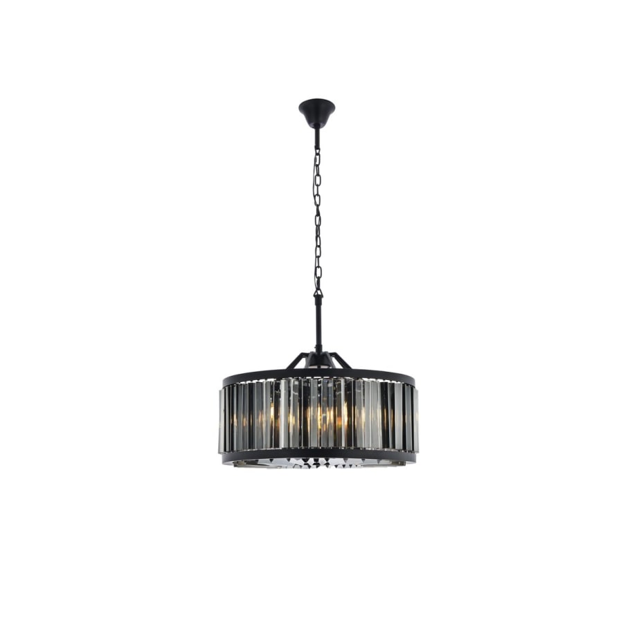 Elegant Lighting Chelsea 8 Light 28" Wide Crystal Drum Chandelier with Silver Shade Royal Cut Crystals