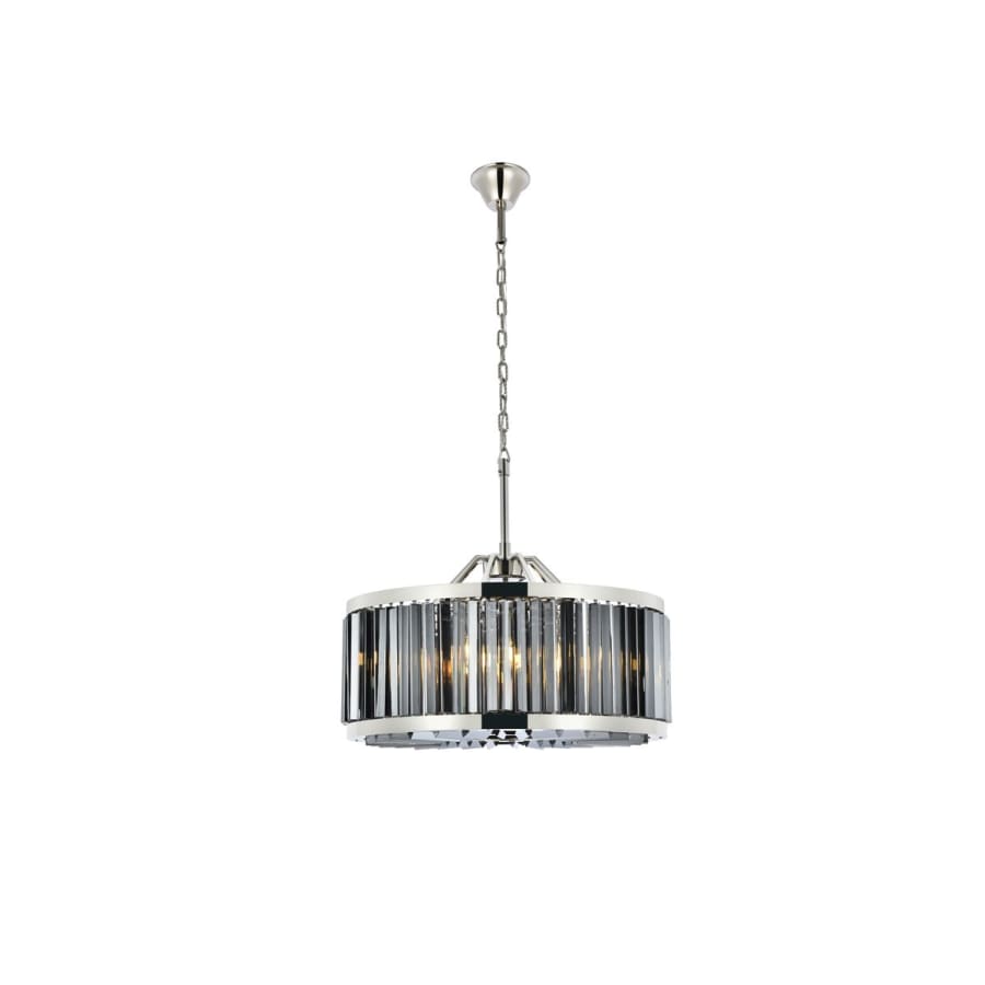 Elegant Lighting Chelsea 8 Light 28" Wide Crystal Drum Chandelier with Silver Shade Royal Cut Crystals