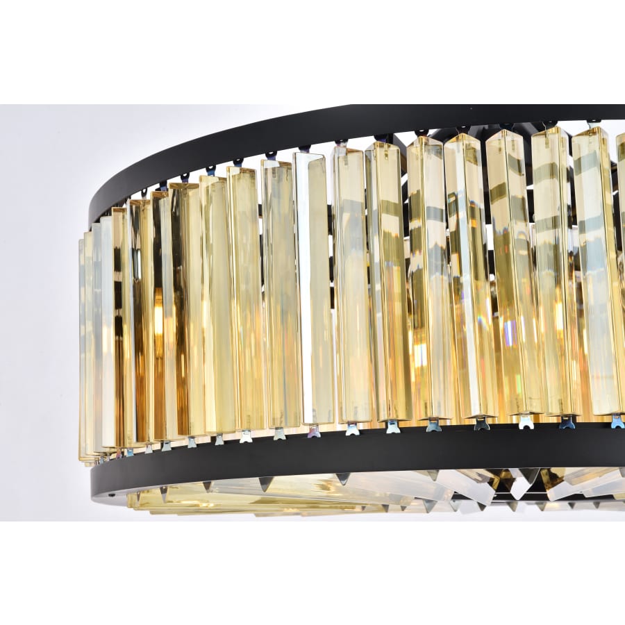 Elegant Lighting Chelsea 10 Light 36" Wide Crystal Drum Chandelier with Golden Teak Royal Cut Crystals
