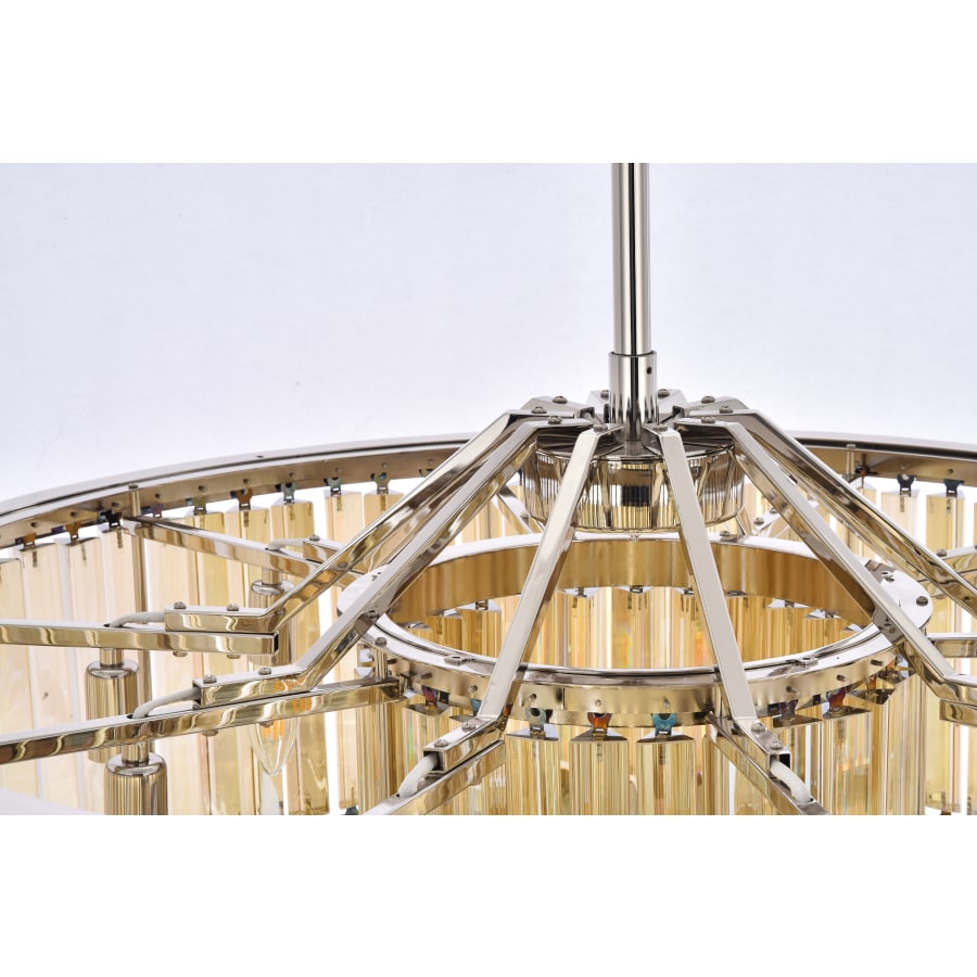 Elegant Lighting Chelsea 10 Light 36" Wide Crystal Drum Chandelier with Golden Teak Royal Cut Crystals