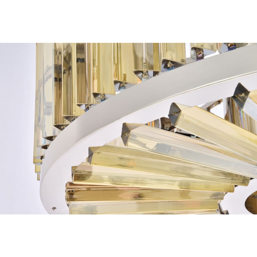Elegant Lighting Chelsea 10 Light 36" Wide Crystal Drum Chandelier with Golden Teak Royal Cut Crystals