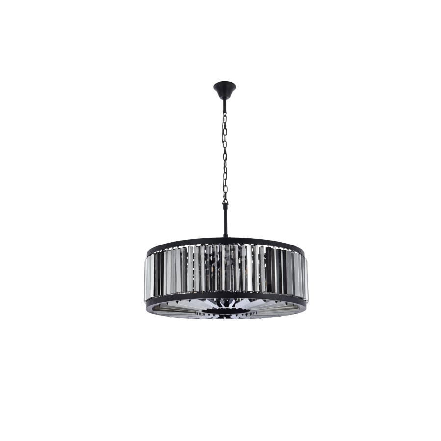 Elegant Lighting Chelsea 10 Light 36" Wide Crystal Drum Chandelier with Silver Shade Royal Cut Crystals