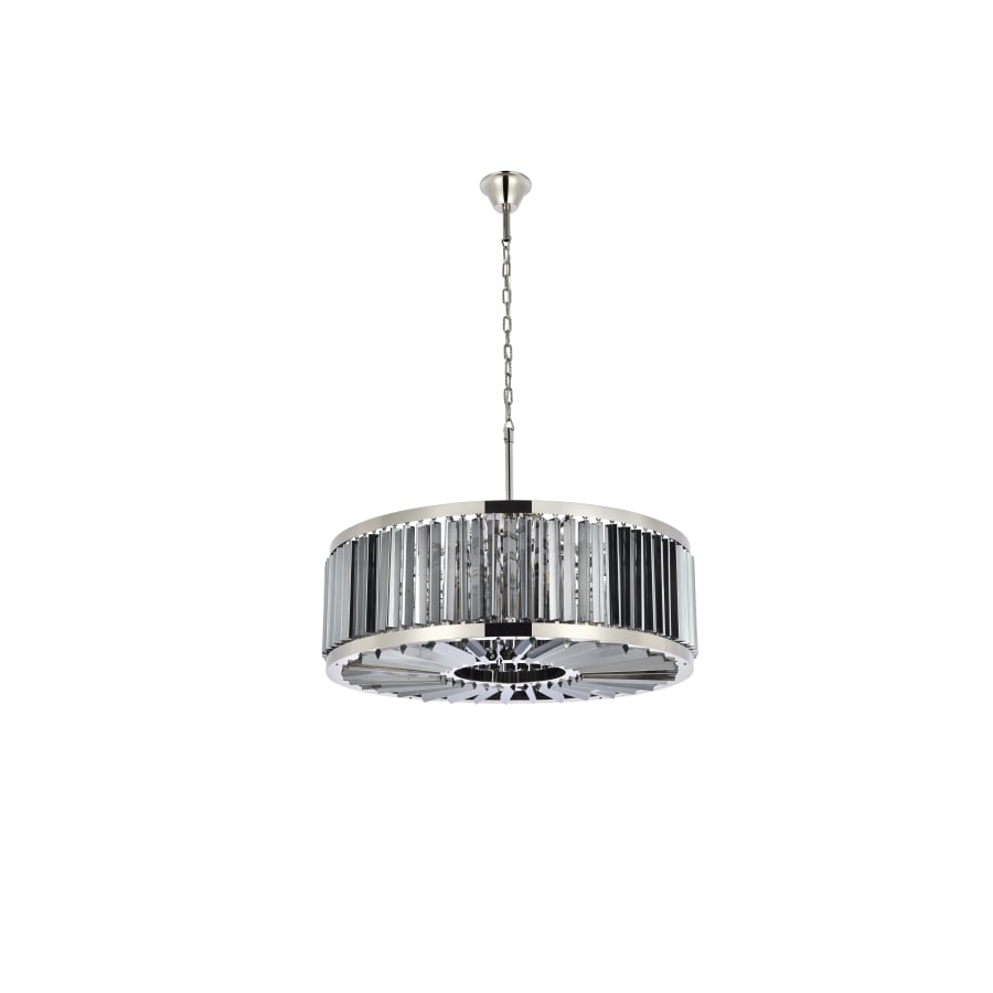 Elegant Lighting Chelsea 10 Light 36" Wide Crystal Drum Chandelier with Silver Shade Royal Cut Crystals
