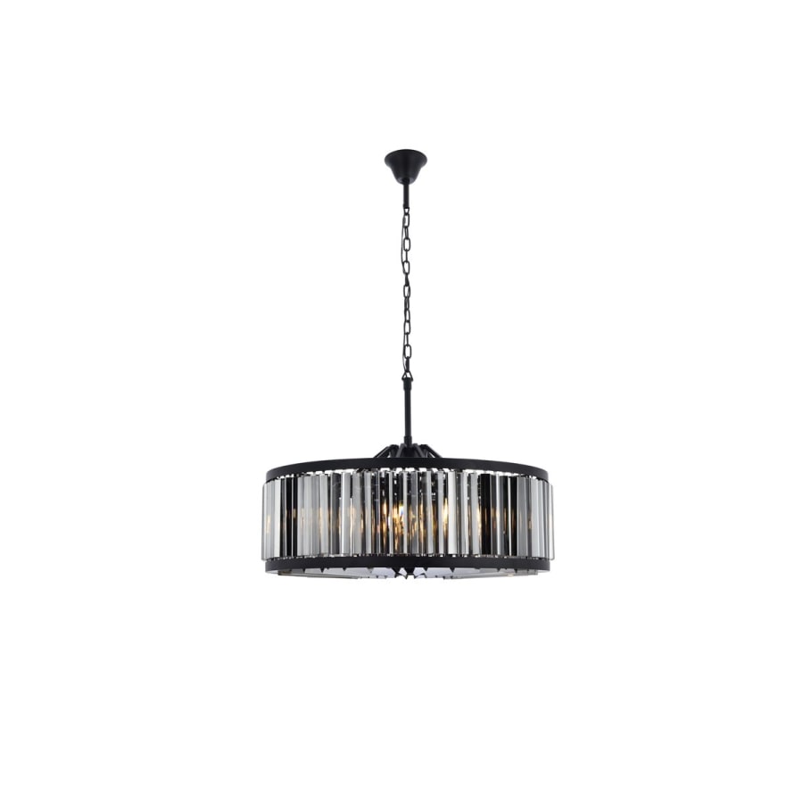Elegant Lighting Chelsea 10 Light 36" Wide Crystal Drum Chandelier with Silver Shade Royal Cut Crystals