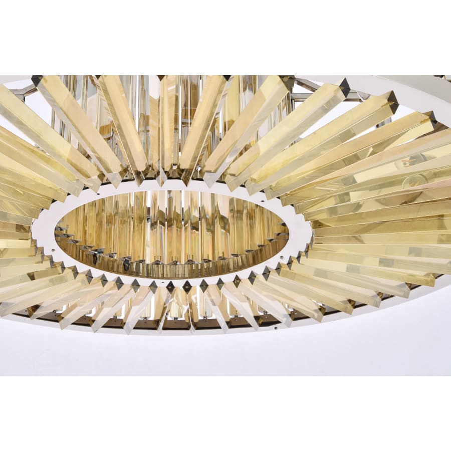 Elegant Lighting Chelsea 10 Light 44" Wide Crystal Drum Chandelier with Golden Teak Royal Cut Crystals