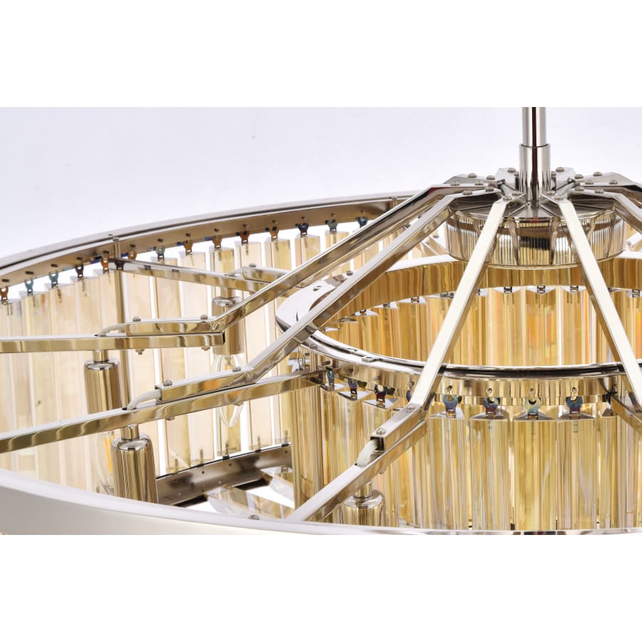 Elegant Lighting Chelsea 10 Light 44" Wide Crystal Drum Chandelier with Golden Teak Royal Cut Crystals