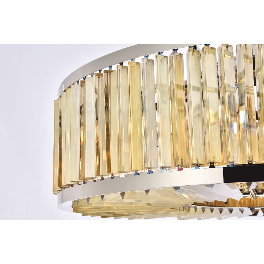 Elegant Lighting Chelsea 10 Light 44" Wide Crystal Drum Chandelier with Golden Teak Royal Cut Crystals