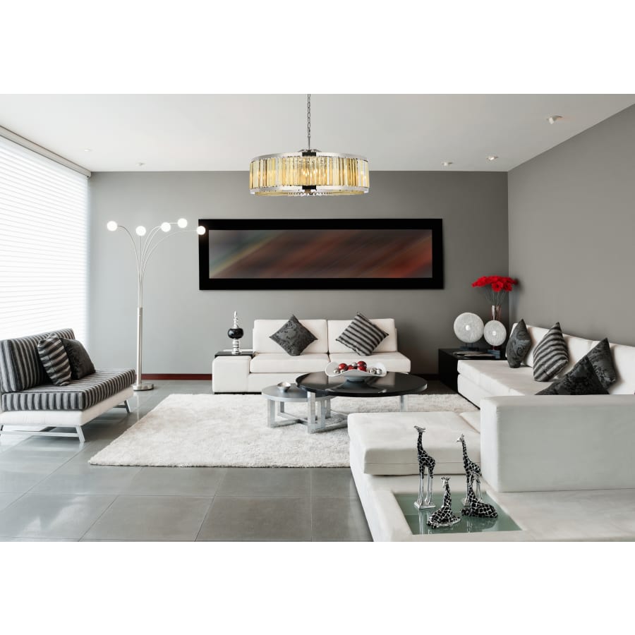 Elegant Lighting Chelsea 10 Light 44" Wide Crystal Drum Chandelier with Golden Teak Royal Cut Crystals