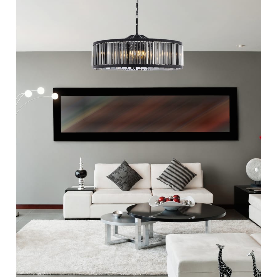 Elegant Lighting Chelsea 10 Light 44" Wide Crystal Drum Chandelier with Silver Shade Royal Cut Crystals