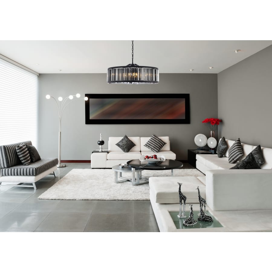 Elegant Lighting Chelsea 10 Light 44" Wide Crystal Drum Chandelier with Silver Shade Royal Cut Crystals
