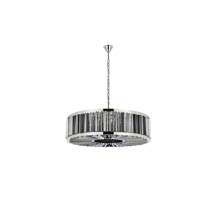 Elegant Lighting Chelsea 10 Light 44" Wide Crystal Drum Chandelier with Silver Shade Royal Cut Crystals