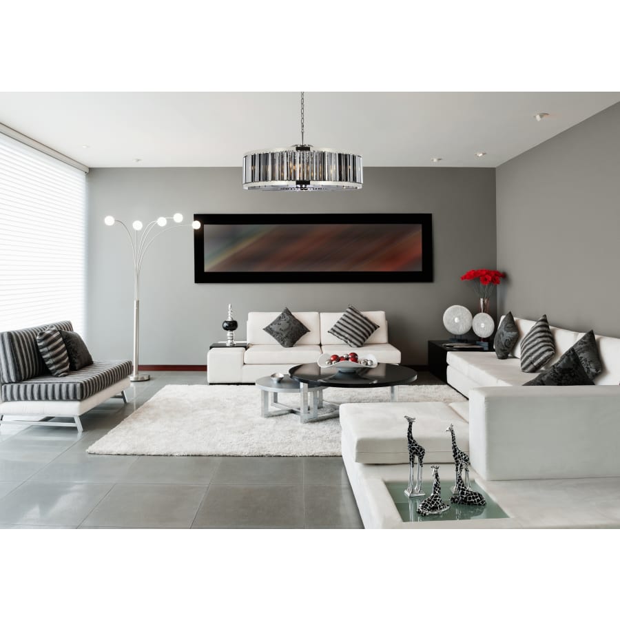 Elegant Lighting Chelsea 10 Light 44" Wide Crystal Drum Chandelier with Silver Shade Royal Cut Crystals