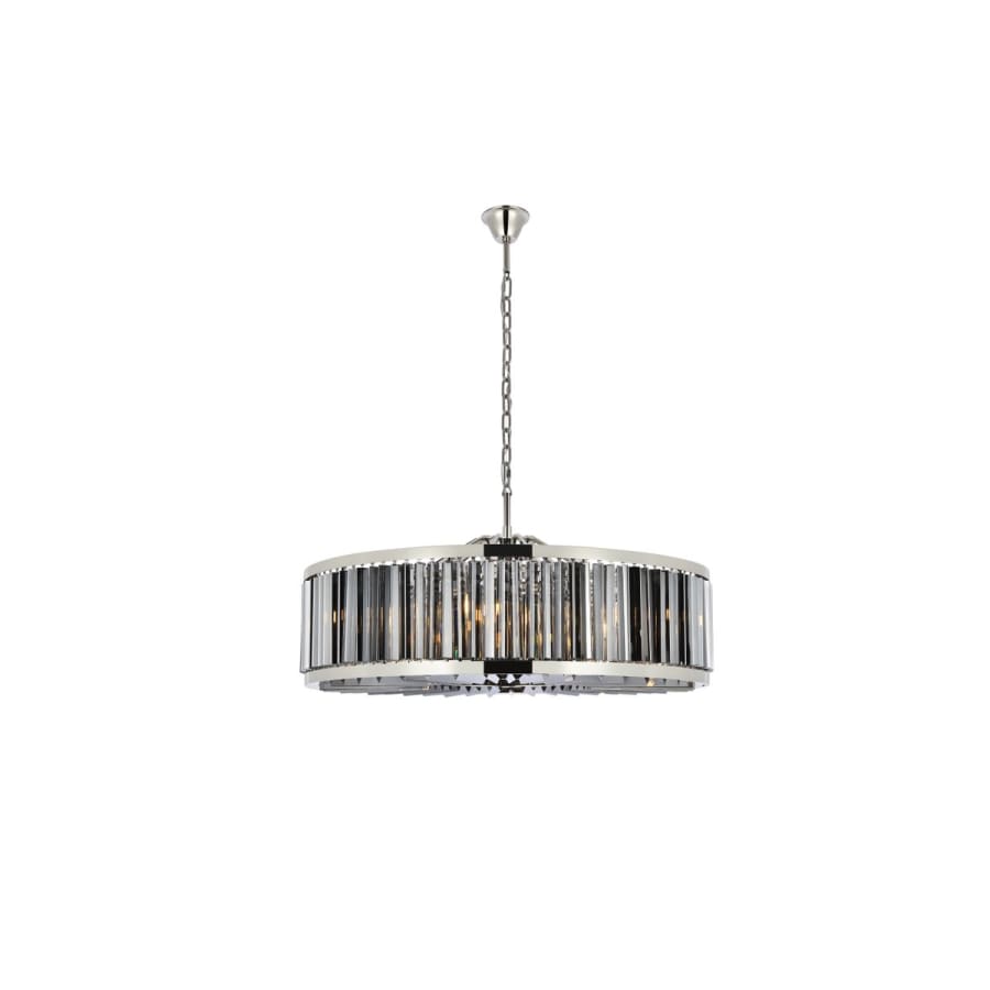 Elegant Lighting Chelsea 10 Light 44" Wide Crystal Drum Chandelier with Silver Shade Royal Cut Crystals