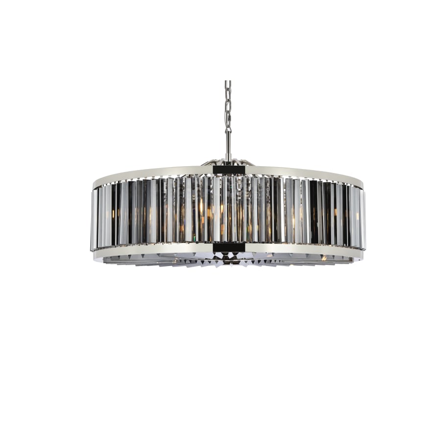 Elegant Lighting Chelsea 10 Light 44" Wide Crystal Drum Chandelier with Silver Shade Royal Cut Crystals