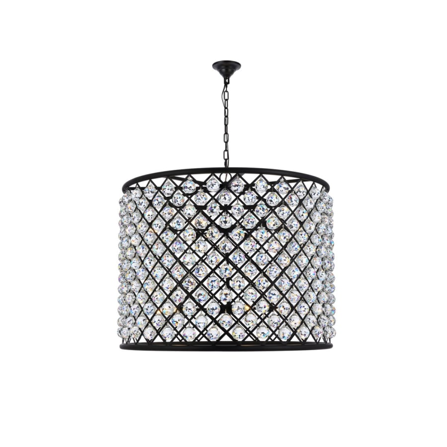 Elegant Lighting Madison 12 Light 36" Wide Crystal Drum Chandelier with Clear Royal Cut Crystals