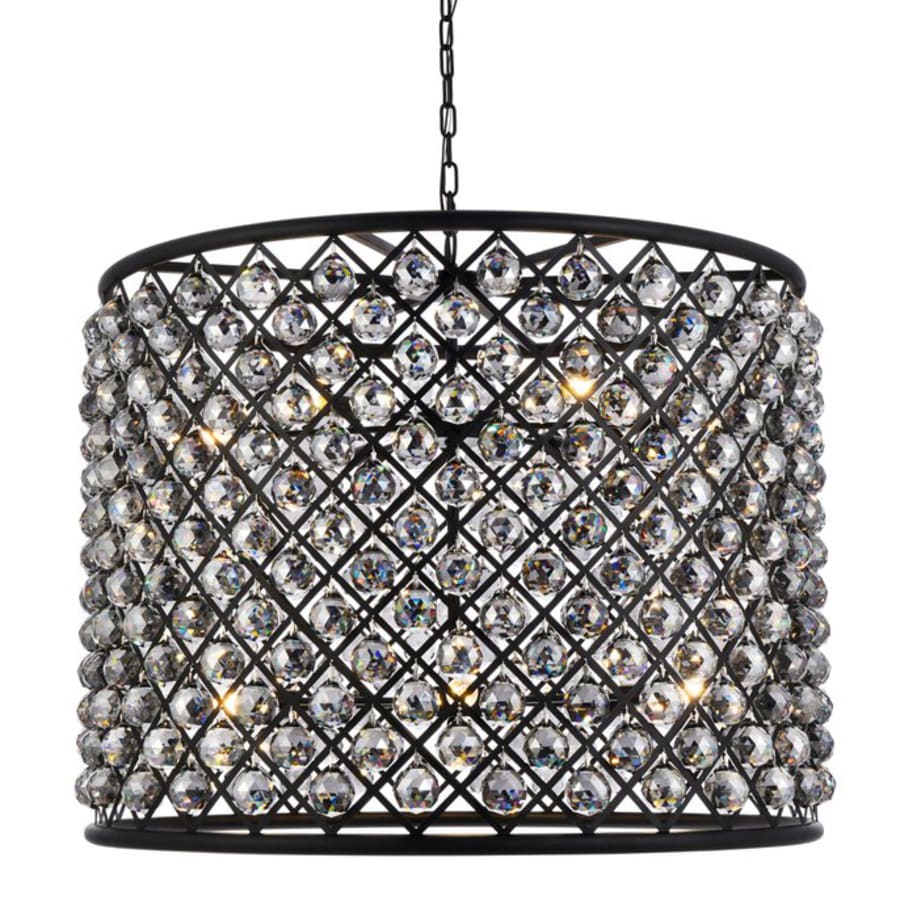 Elegant Lighting Madison 12 Light 36" Wide Crystal Drum Chandelier with Silver Shade Royal Cut Crystals