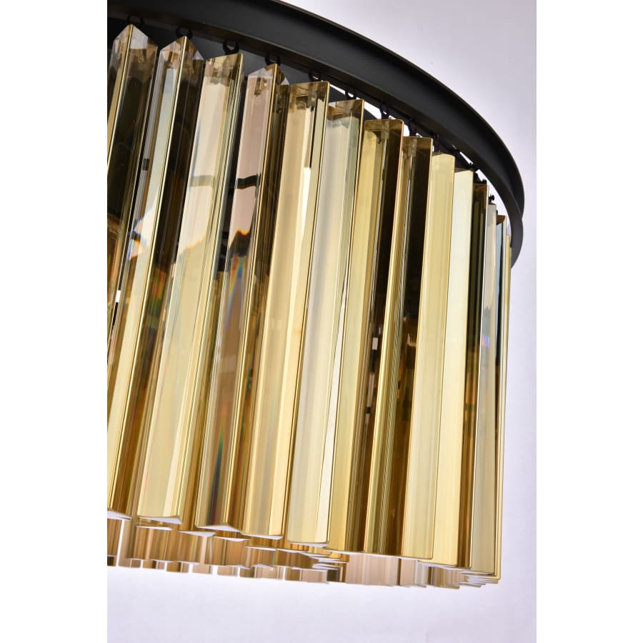 Elegant Lighting Sydney 8 Light 32" Wide Crystal Drum Chandelier with Golden Teak Royal Cut Crystals