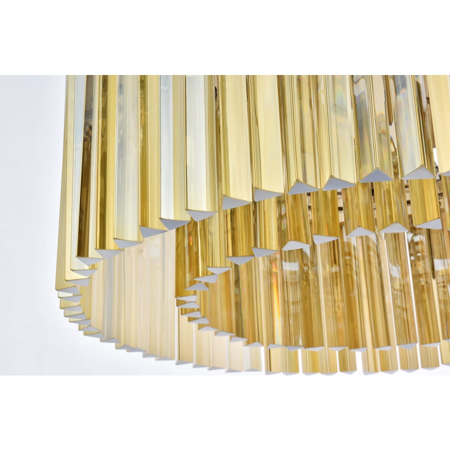 Elegant Lighting Sydney 8 Light 32" Wide Crystal Drum Chandelier with Golden Teak Royal Cut Crystals