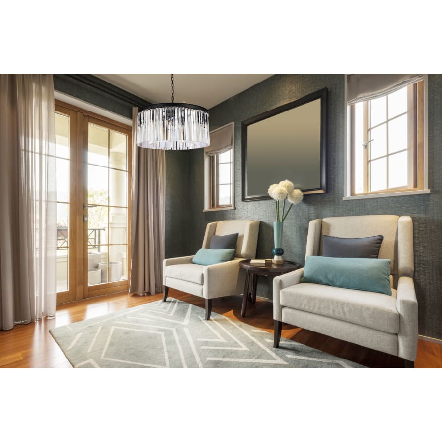 Elegant Lighting Sydney 8 Light 32" Wide Crystal Drum Chandelier with Clear Royal Cut Crystals