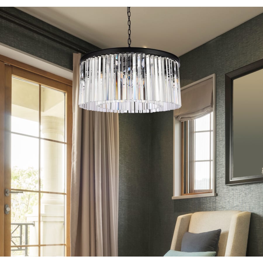 Elegant Lighting Sydney 8 Light 32" Wide Crystal Drum Chandelier with Clear Royal Cut Crystals