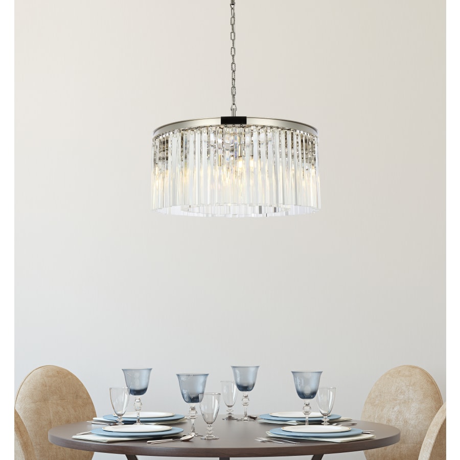 Elegant Lighting Sydney 8 Light 32" Wide Crystal Drum Chandelier with Clear Royal Cut Crystals